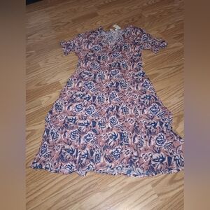 NWT Gap Dress. Dusty Rose & Navy. Women's 12 Tall